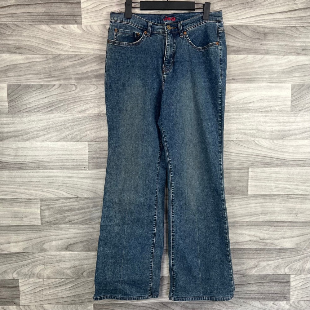 Jag Bootcut Jeans Womens 12‎ (29x27) Blue Denim Stretch Mid-Rise Medium Wash